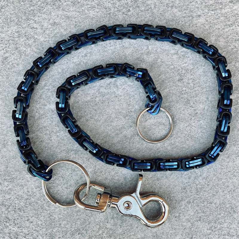 SANITY JEWELRY® Bracelet, necklace, wallet chain Daytona Deluxe Blue and Black Necklace, Bracelet and Wallet Chain Bundle