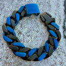 Sanity Jewelry Bracelet NEW - Bagger Bracelet - "EASY BIKER" - Blue/Black - 3/4 Inch wide - B162