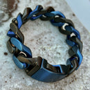 Sanity Jewelry Bracelet NEW - Bagger Bracelet - "EASY BIKER" - Blue/Black - 3/4 Inch wide - B162