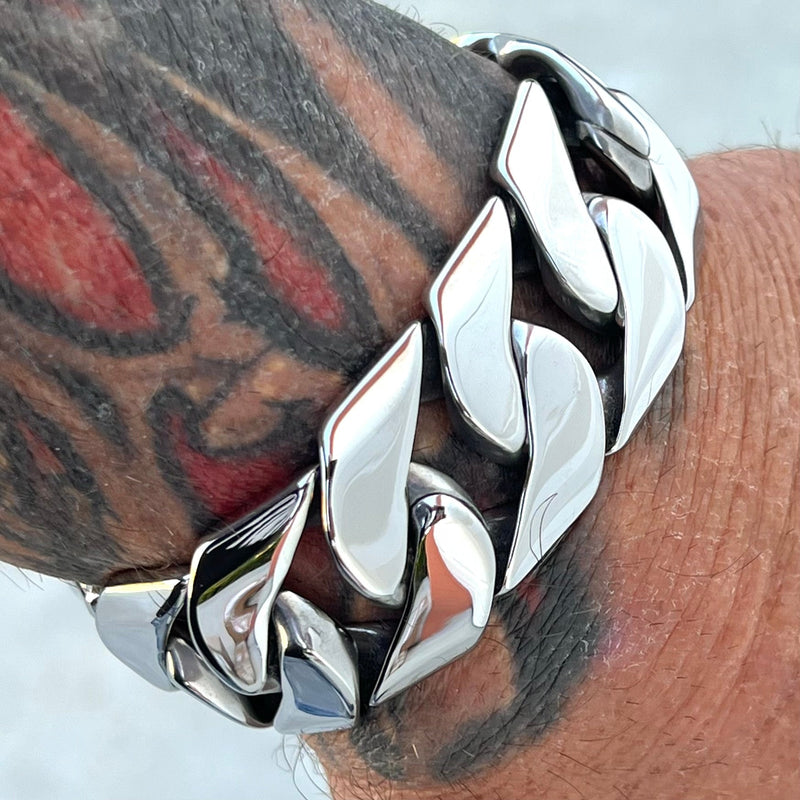 SANITY JEWELRY® Bracelet NEW - Bagger Bracelet - Silver - 1" Wide - The Custom - B22