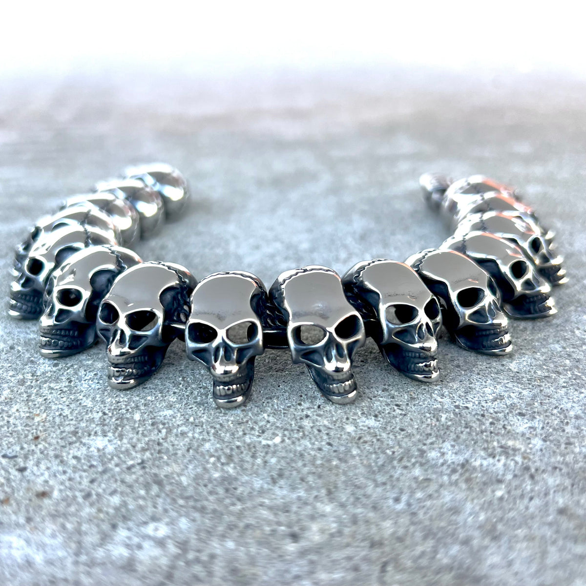 Skull Bracelet | Black Hills Stainless Steel Bracelet | Sanity Jewelry