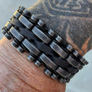 SANITY JEWELRY® Bracelet NEW - Bracelet - Panhead - Leather & Galvanized Steel- 1" Wide - B61