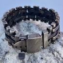 SANITY JEWELRY® Bracelet NEW - Bracelet - Panhead - Leather & Galvanized Steel- 1" Wide - B61