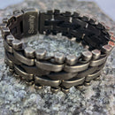 SANITY JEWELRY® Bracelet NEW - Bracelet - Panhead - Leather & Galvanized Steel- 1" Wide - B61