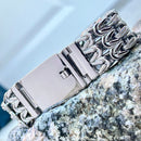 Sanity Jewelry Bracelet New - Viking Bracelet - Chain Mail - Classic- Silver - 1  inch wide - B104