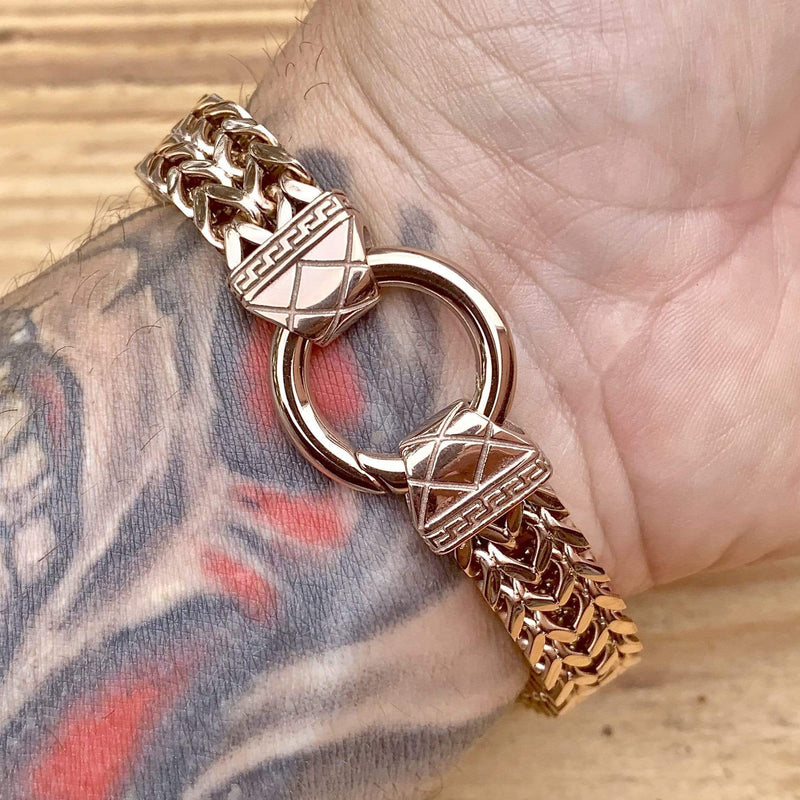 SANITY JEWELRY® Bracelets 9 inches "Viking King" - Custom - Rose Gold - 1/2 inch wide - B05 CLEARANCE