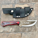SANITY JEWELRY® D2 Steel 10” Rough Rider Series - USMC - Red & Black Wood - D2 Steel - Horizontal & Vertical Carry - CUS67