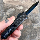 SANITY JEWELRY® D2 Steel 5.5" Frank Nitti - "Prohibition Series" - Double Sided Serrated Black - SBLDR