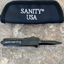 SANITY JEWELRY® D2 Steel 5.5" Frank Nitti - "Prohibition Series" - Double Sided Serrated Black - SBLDR