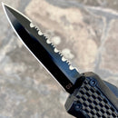 SANITY JEWELRY® D2 Steel 5.5" Frank Nitti - "Prohibition Series" - Double Sided Serrated Black - SBLDR