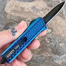 SANITY JEWELRY® D2 Steel 5.5" Frank Nitti - "Prohibition Series" - Double Sided Serrated Blue - SBDR