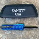 SANITY JEWELRY® D2 Steel 5.5" Frank Nitti - "Prohibition Series" - Double Sided Smooth Blue - SBDS