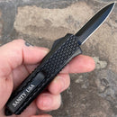 SANITY JEWELRY® D2 Steel 5.5" Frank Nitti - "Prohibition Series" - Drop Point Black - SBLDP