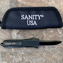 SANITY JEWELRY® D2 Steel 5.5" Frank Nitti - "Prohibition Series" - Drop Point Black - SBLDP