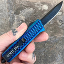 SANITY JEWELRY® D2 Steel 5.5" Frank Nitti - "Prohibition Series" - Drop Point Blue - SBDP