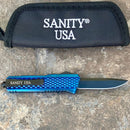 SANITY JEWELRY® D2 Steel 5.5" Frank Nitti - "Prohibition Series" - Drop Point Blue - SBDP