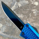 SANITY JEWELRY® D2 Steel 5.5" Frank Nitti - "Prohibition Series" - Drop Point Blue - SBDP