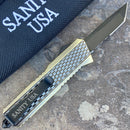 SANITY JEWELRY® D2 Steel 5.5" Frank Nitti - "Prohibition Series" - Tanto Serrated Brass - SBRTR