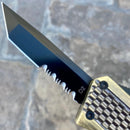 SANITY JEWELRY® D2 Steel 5.5" Frank Nitti - "Prohibition Series" - Tanto Serrated Brass - SBRTR
