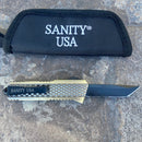 SANITY JEWELRY® D2 Steel 5.5" Frank Nitti - "Prohibition Series" - Tanto Serrated Brass - SBRTR
