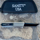 SANITY JEWELRY® D2 Steel 5.5" Frank Nitti - "Prohibition Series" - Tanto Serrated Galvanized - SGTR