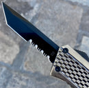 SANITY JEWELRY® D2 Steel 5.5" Frank Nitti - "Prohibition Series" - Tanto Serrated Galvanized - SGTR