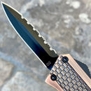 SANITY JEWELRY® D2 Steel 5.5" Frank Nitti Small - "Prohibition Series" - Double Sided Serrated Cooper - SCODR
