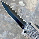 SANITY JEWELRY® D2 Steel 5.5" Frank Nitti Small - "Prohibition Series" - Double Sided Serrated Galvanized - SGDR