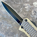 SANITY JEWELRY® D2 Steel 5.5" Frank Nitti Small - "Prohibition Series" - Double Sided Smooth Brass - SBRDS