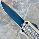 SANITY JEWELRY® D2 Steel 5.5" Frank Nitti Small - "Prohibition Series" - Drop Point Brass - SBRDP