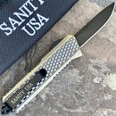 SANITY JEWELRY® D2 Steel 5.5" Frank Nitti Small - "Prohibition Series" - Drop Point Brass - SBRDP