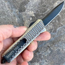 SANITY JEWELRY® D2 Steel 5.5" Frank Nitti Small - "Prohibition Series" - Drop Point Brass - SBRDP