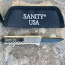 SANITY JEWELRY® D2 Steel 5.5" Frank Nitti Small - "Prohibition Series" - Drop Point Brass - SBRDP
