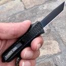 SANITY JEWELRY® D2 Steel 5.5” Frank Nitti Smallest - "Chicago Series" - Tanto Smooth Black- SBLKTS