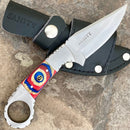 SANITY JEWELRY® D2 Steel 7.5” Al Capone - Red/White/Blue Wood - D2 Steel - Horizontal & Vertical Carry - A2706