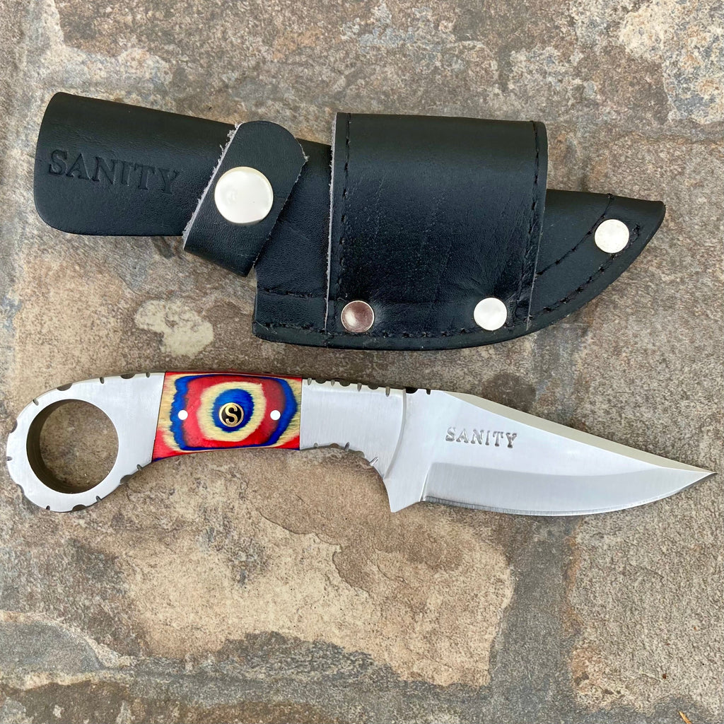 Red Capone 7.5” Al Capone - Red/White/Blue Wood - D2 Steel - Horizontal & Vertica