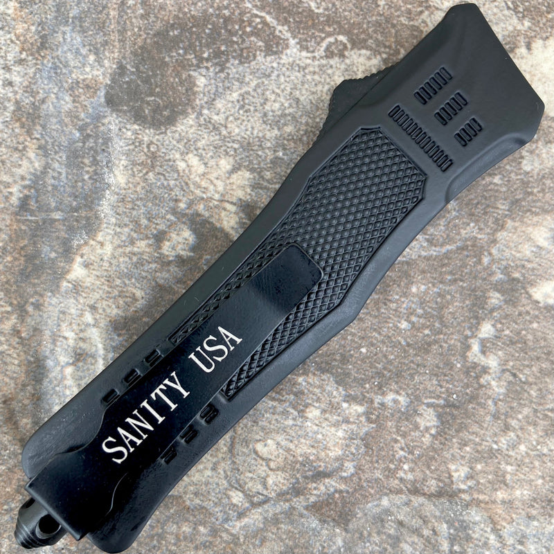 SANITY JEWELRY® D2 Steel 7” Frank Nitti Small - "Prohibition Series" - Double Sided Serrated Black - SMDBLSR