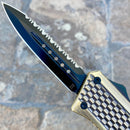SANITY JEWELRY® D2 Steel 8" Frank Nitti Medium - "Prohibition Series" - Double Sided Serrated Brass