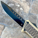 SANITY JEWELRY® D2 Steel 8" Frank Nitti Medium - "Prohibition Series" - Drop Point Brass - MBRDP