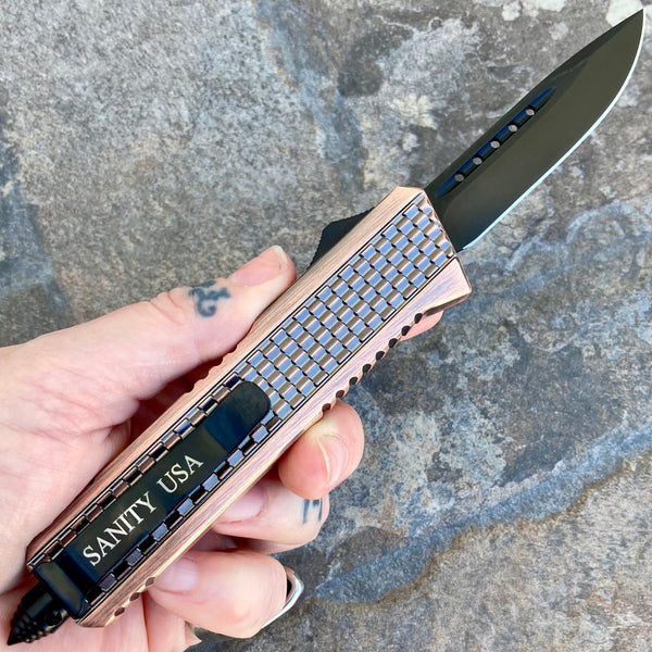 SANITY JEWELRY® D2 Steel 8"Frank Nitti Medium - "Prohibition Series" - Drop Point Copper - MCODP