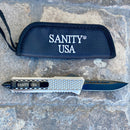 SANITY JEWELRY® D2 Steel 8" Frank Nitti Medium - "Prohibition Series" - Drop Point Galvanized - MGDP