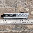 SANITY JEWELRY® D2 Steel 8" Frank Nitti Medium - "Prohibition Series" - Tanto Serrated Brass - MBRTR