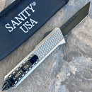SANITY JEWELRY® D2 Steel 8" Frank Nitti Medium - "Prohibition Series" - Tanto Serrated Galvanized - MGTR