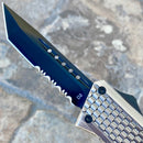 SANITY JEWELRY® D2 Steel 8" Frank Nitti Medium - "Prohibition Series" - Tanto Serrated Galvanized - MGTR