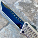 SANITY JEWELRY® D2 Steel 8" Frank Nitti Medium - "Prohibition Series" - Tanto Smooth Galvanized - MGTS