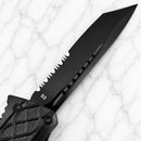 SANITY JEWELRY® D2 Steel 9.5" Bugsy Siegel - " The Hand Grip" - Tanto Serrated - LBS03