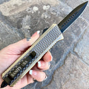 SANITY JEWELRY® D2 Steel 9.5" Frank Nitti Large - "Chicago Series" - Double Sided Serrated Brass - LBRADSR
