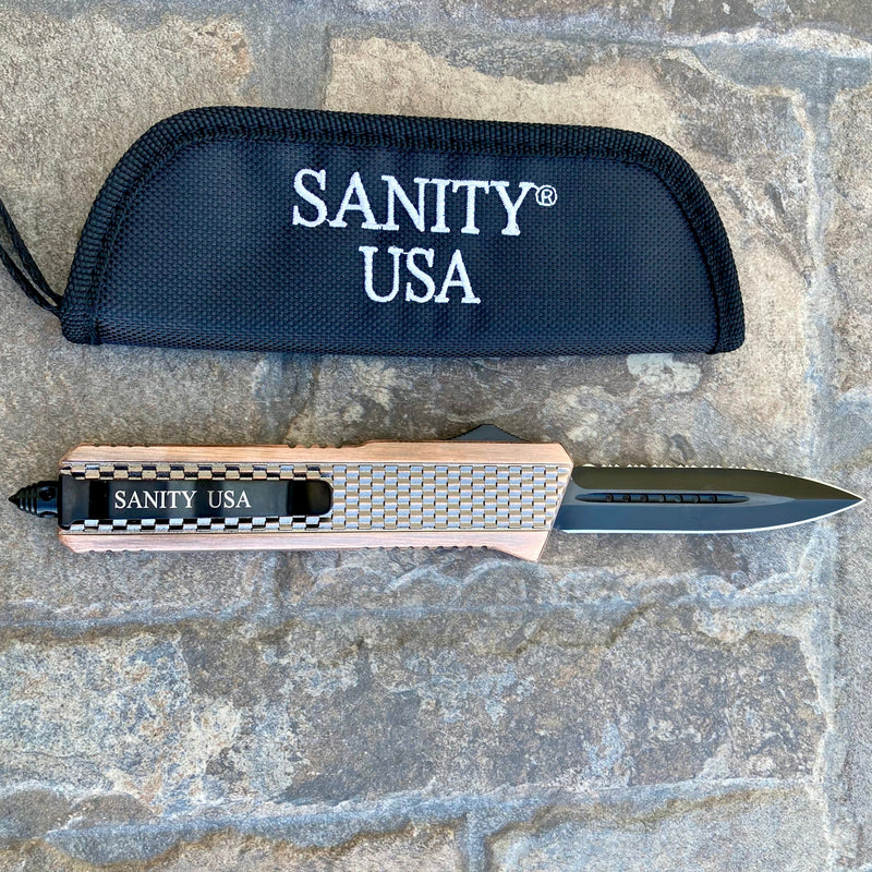 SANITY JEWELRY® D2 Steel 9.5" Frank Nitti Large - "Chicago Series" - Double Sided Serrated Copper - LCOPDSR