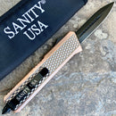 SANITY JEWELRY® D2 Steel 9.5" Frank Nitti Large - "Chicago Series" - Double Sided Serrated Copper - LCOPDSR