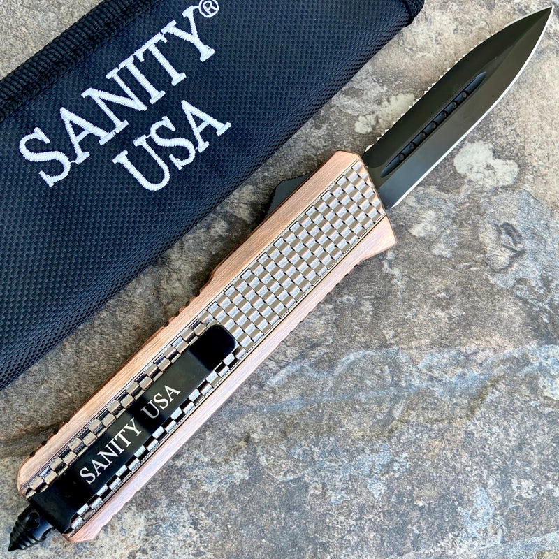 SANITY JEWELRY® D2 Steel 9.5" Frank Nitti Large - "Chicago Series" - Double Sided Serrated Copper - LCOPDSR